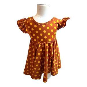 NWT Baby Girls DotDot Smile Polka Dot Flutter Sleeve Empire Dress - Sz 6-12 mo